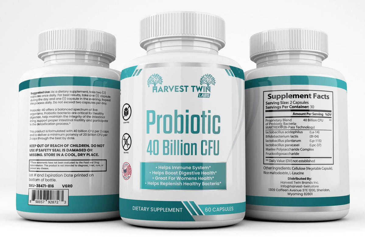 Probiotic 40 Billion CFU – Digestive Health Support Capsules