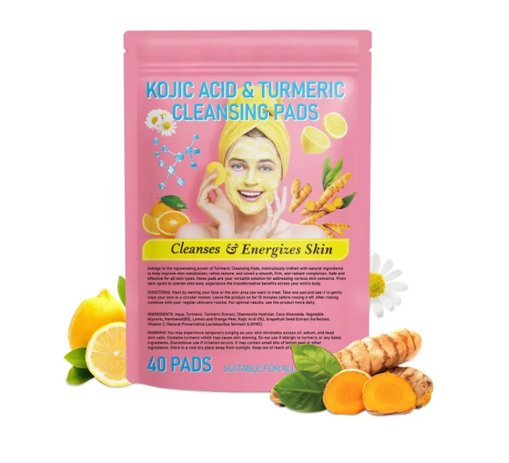Turmeric Kojic Cleansing Pads – Brightening & Tone-Evening Exfoliation