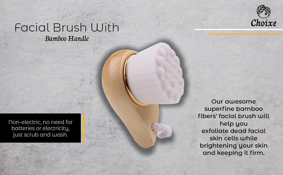 Bamboo Facial Cleansing Brush – Gentle Exfoliation