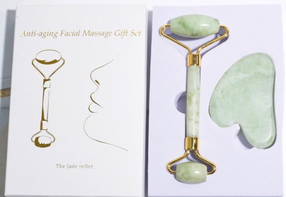 Jade Roller & Gua Sha Gift Box – Facial Sculpting Set