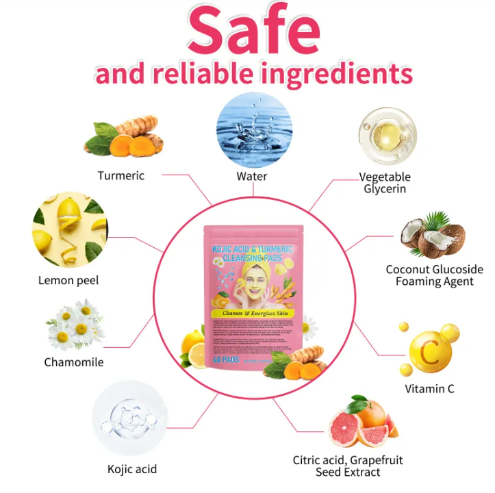 Turmeric Kojic Cleansing Pads – Brightening & Tone-Evening Exfoliation